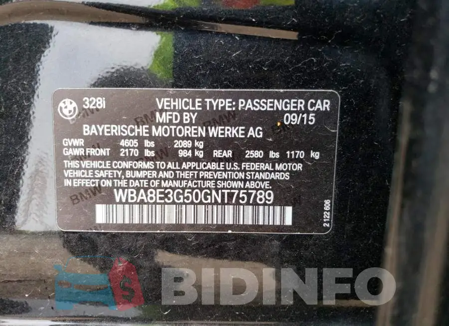 WBA8E3G50GNT75789 Photo# 12