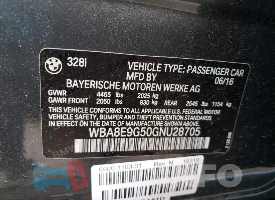 WBA8E9G50GNU28705 Photo# 12