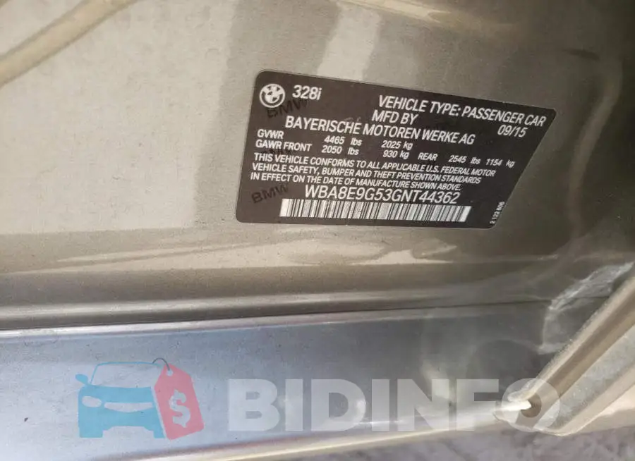 WBA8E9G53GNT44362 Photo# 12