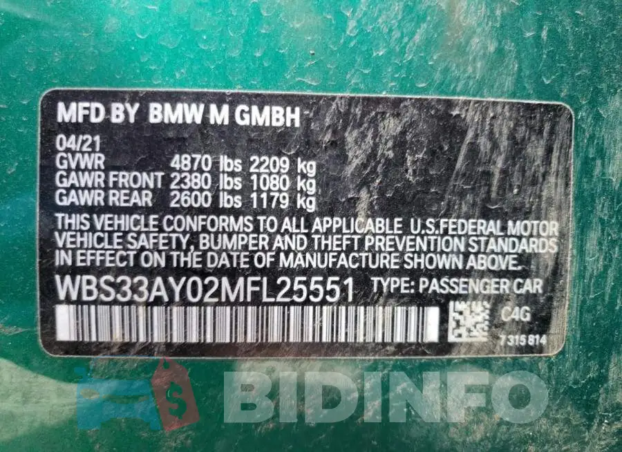 WBS33AY02MFL25551 Photo# 12