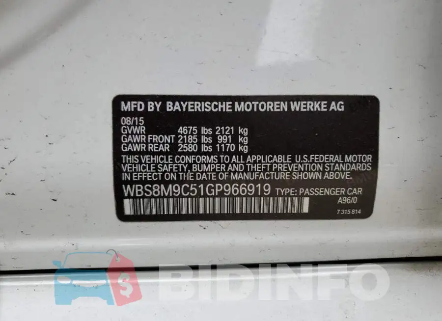 WBS8M9C51GP966919 Photo# 12