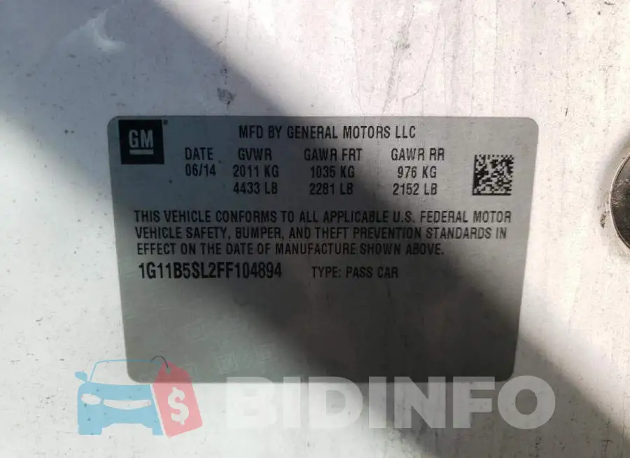 1G11B5SL2FF104894 Photo# 12