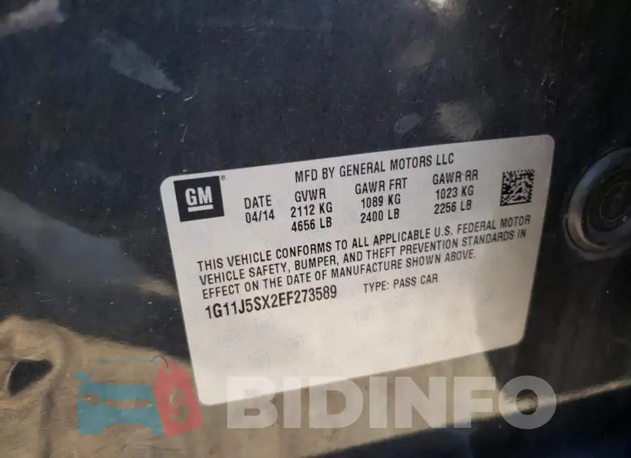 1G11J5SX2EF273589 Photo# 12