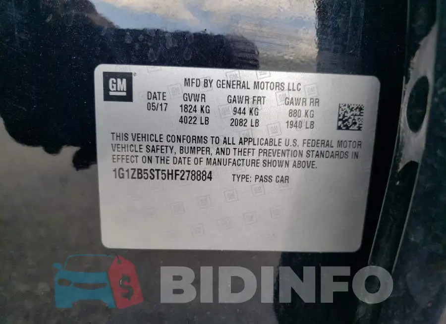 1G1ZB5ST5HF278884 Photo# 12
