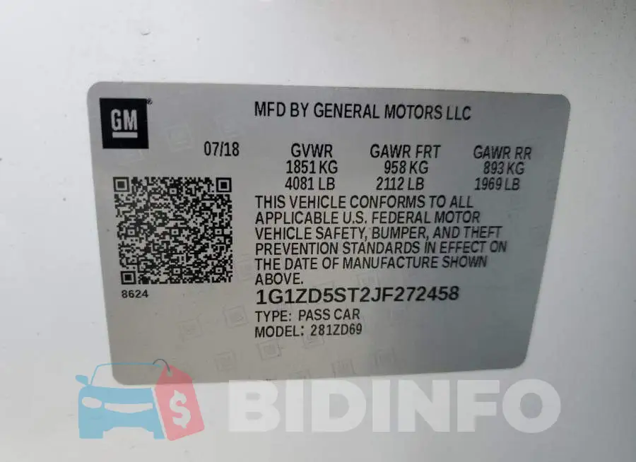 1G1ZD5ST2JF272458 Photo# 13