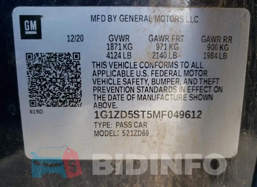1G1ZD5ST5MF049612 Photo# 12