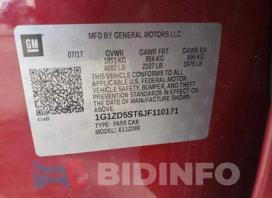 1G1ZD5ST6JF110171 Photo# 12