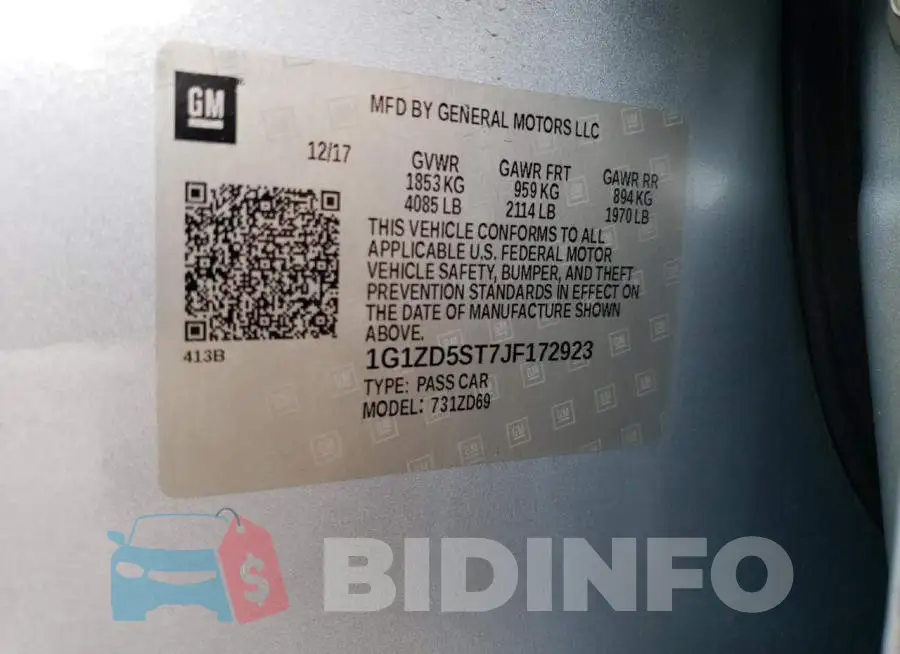 1G1ZD5ST7JF172923 Photo# 13