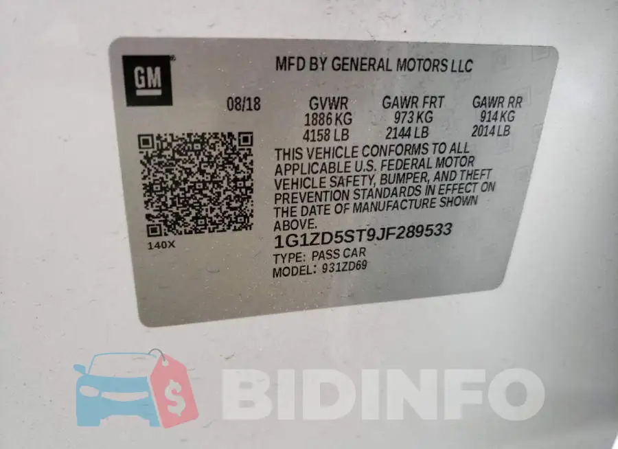 1G1ZD5ST9JF289533 Photo# 12