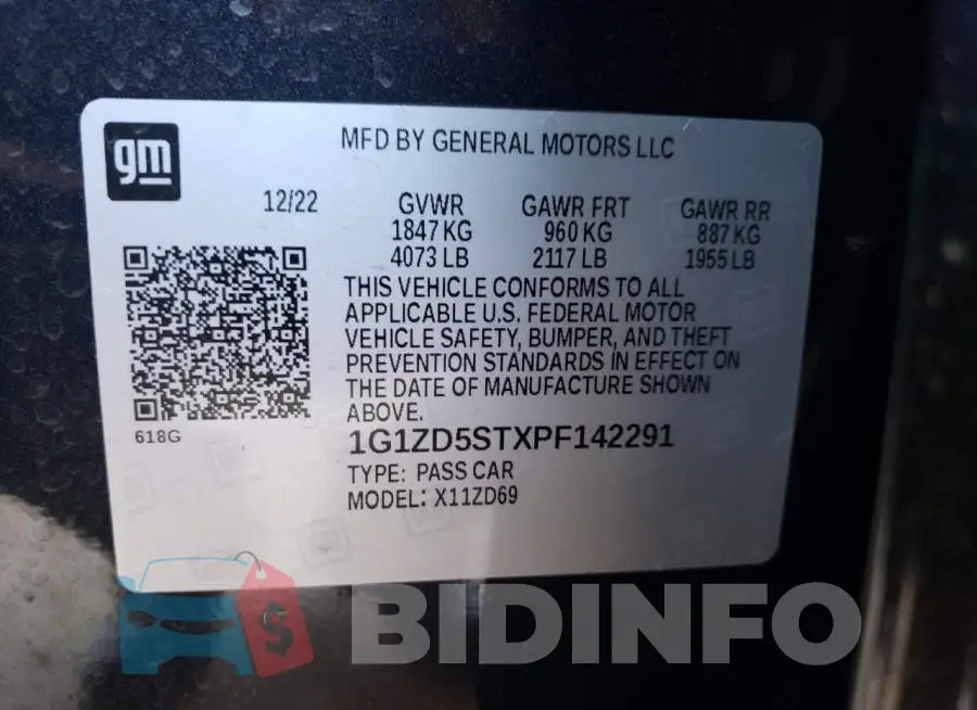 1G1ZD5STXPF142291 Photo# 12