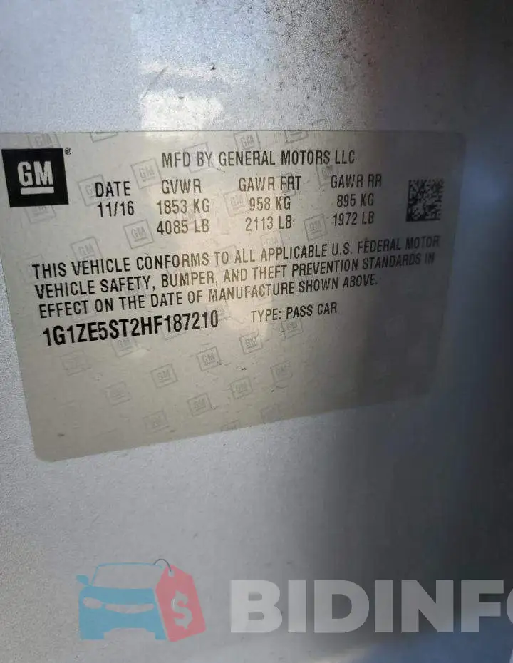 1G1ZE5ST2HF187210 Photo# 13