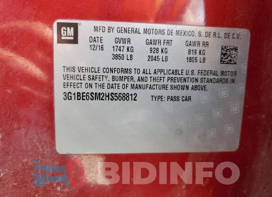 3G1BE6SM2HS568812 Photo# 13