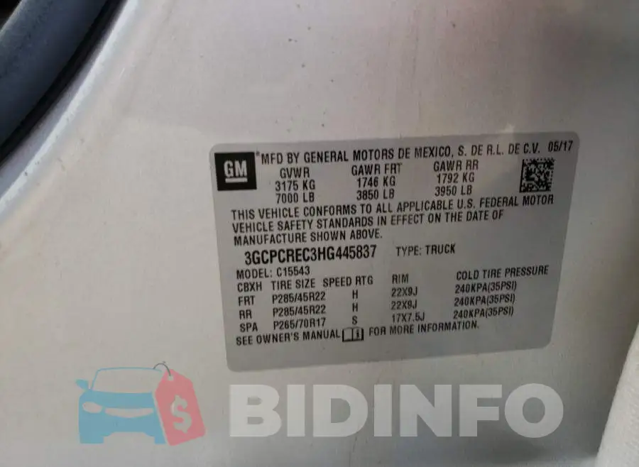 3GCPCREC3HG445837 Photo# 10