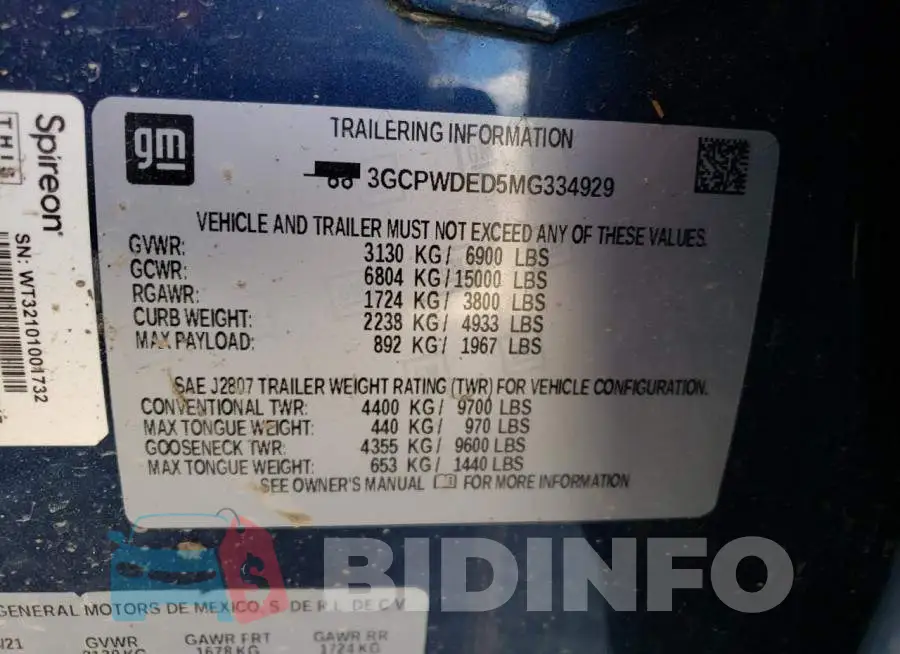 3GCPWDED5MG334929 Photo# 13