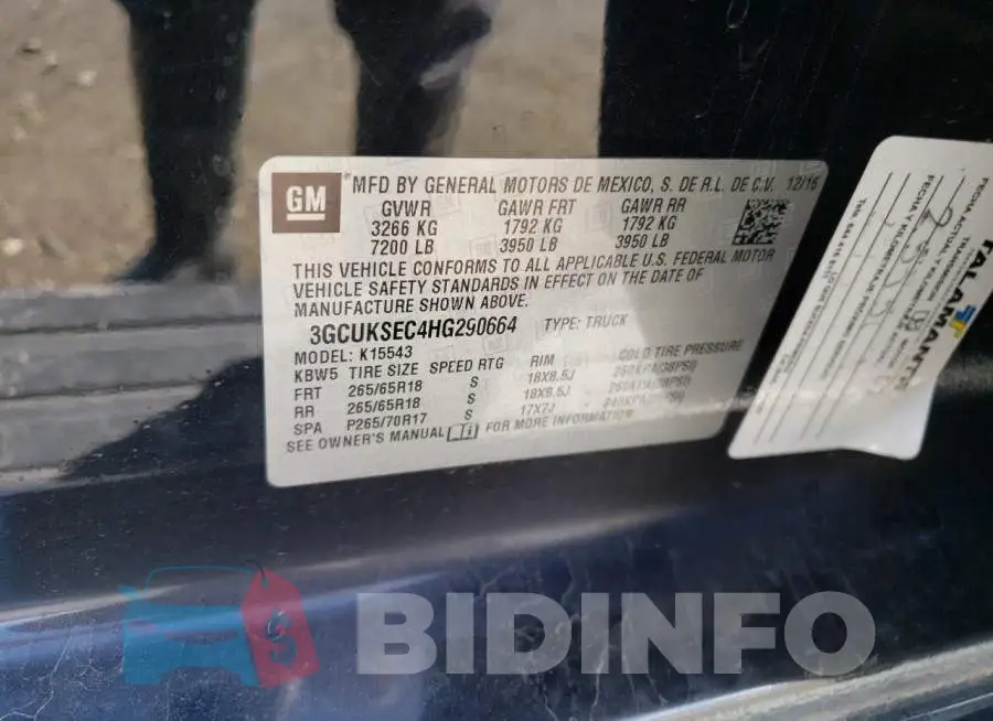 3GCUKSEC4HG290664 Photo# 13