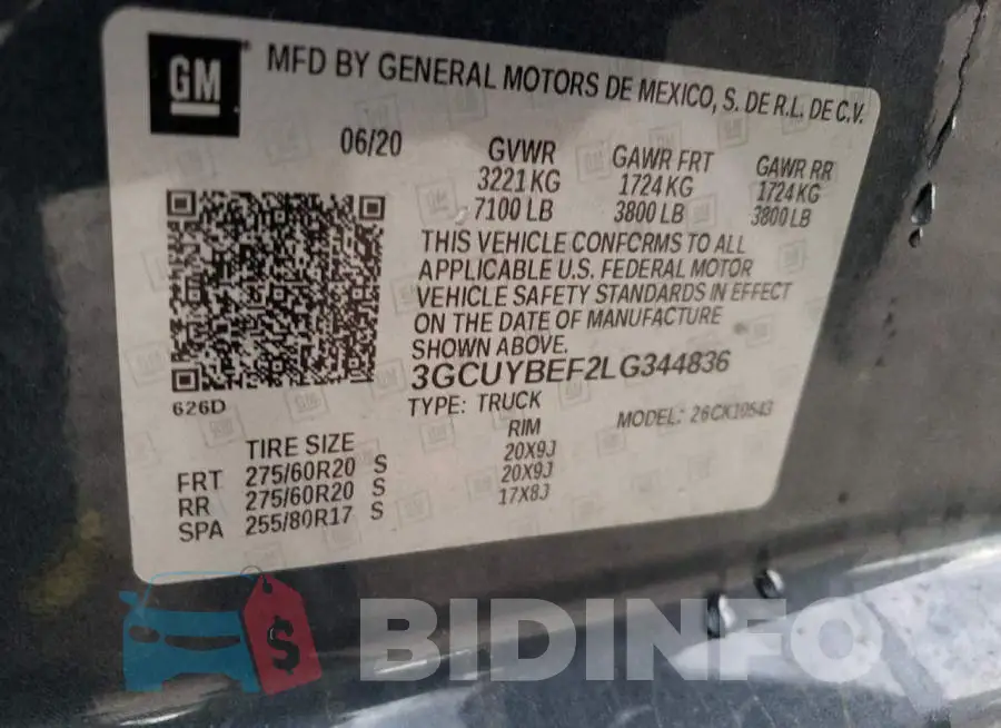 3GCUYBEF2LG344836 Photo# 13