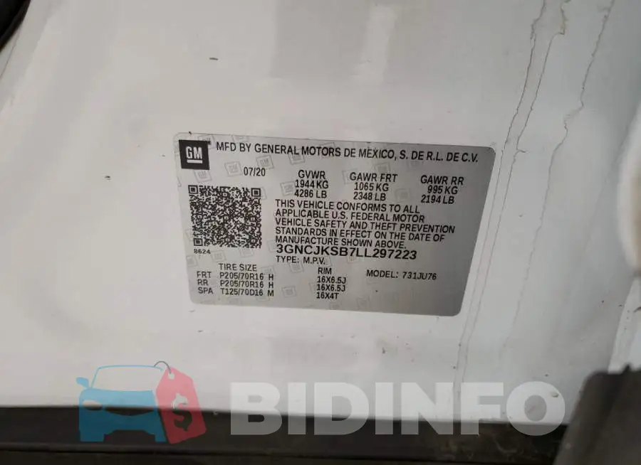 3GNCJKSB7LL297223 Photo# 13