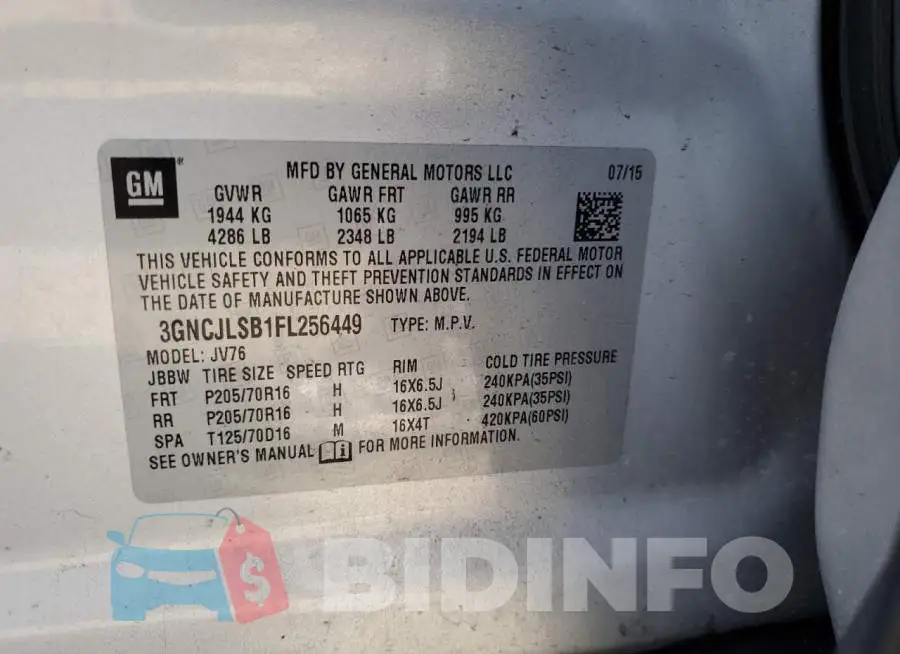 3GNCJLSB1FL256449 Photo# 13