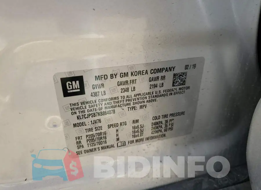 KL7CJPSB7KB864078 Photo# 13