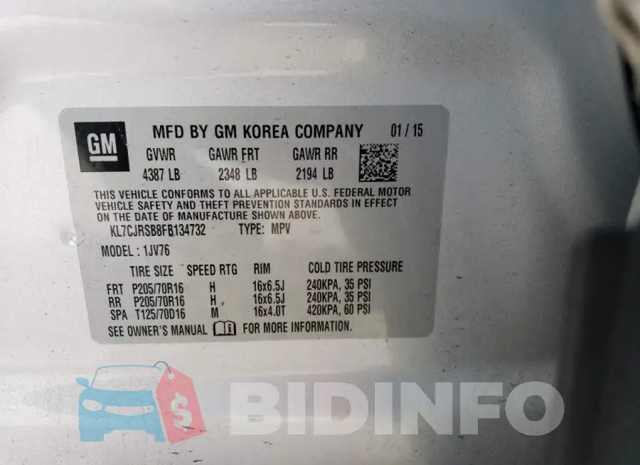 KL7CJRSB8FB134732 Photo# 12