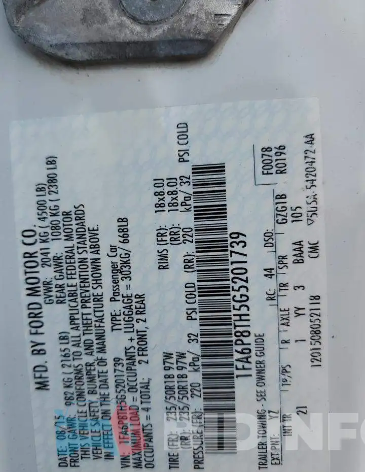1FA6P8TH5G5201739 Photo# 12