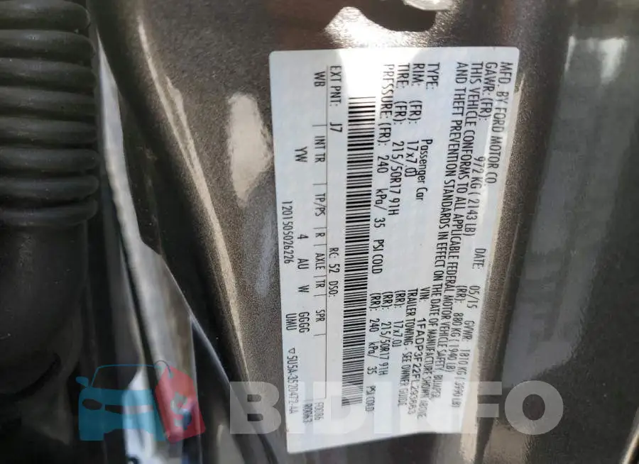 1FADP3F22FL293663 Photo# 13