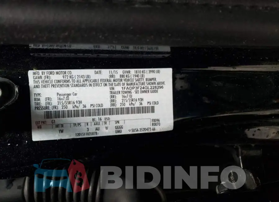1FADP3F24GL228296 Photo# 12