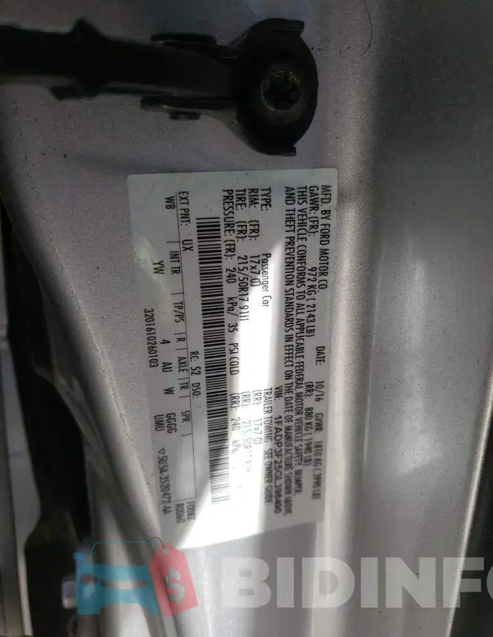 1FADP3F25GL398490 Photo# 12