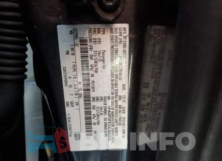 1FADP3FE3JL242532 Photo# 12