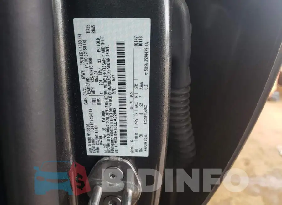 1FMCU0H60LUA92083 Photo# 14
