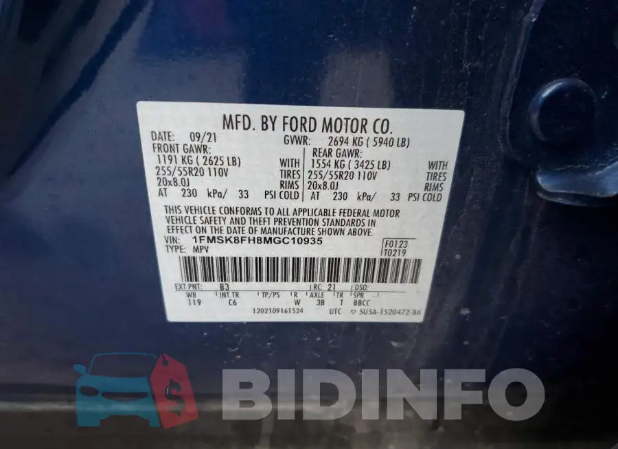 1FMSK8FH8MGC10935 Photo# 12