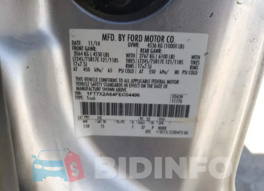 1FT7X2A64FEC04496 Photo# 12