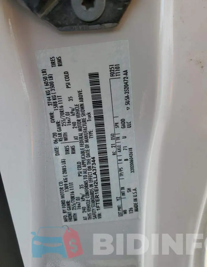 1FTER1EH2LLA37344 Photo# 12