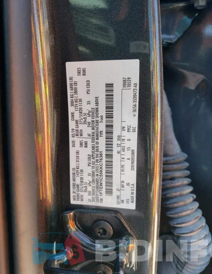 1FTEW1C55KKC76361 Photo# 13