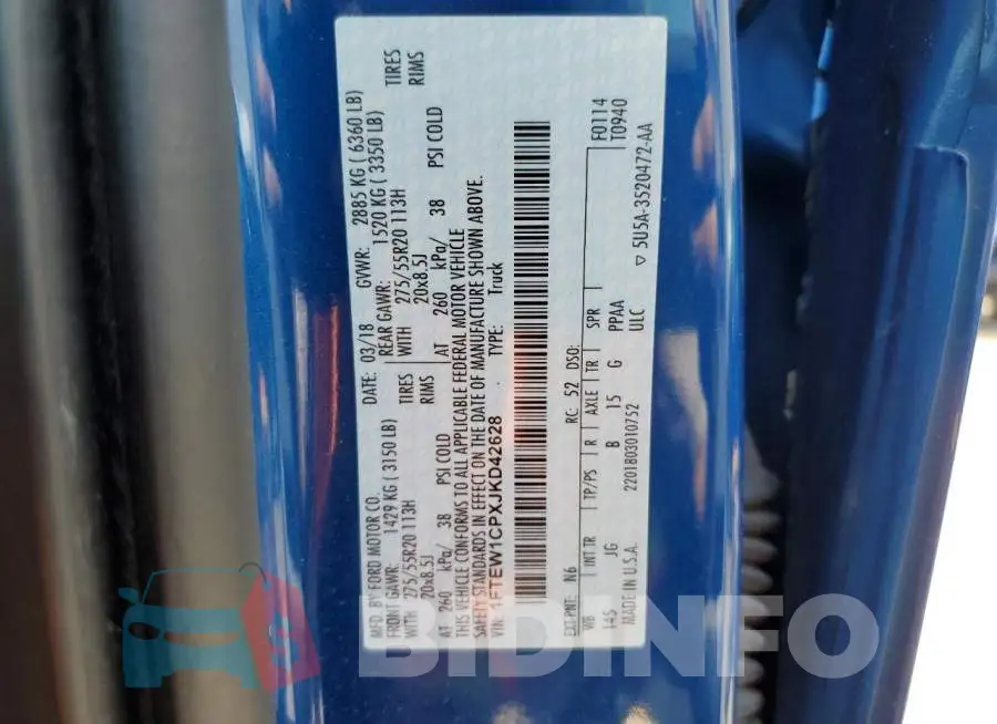 1FTEW1CPXJKD42628 Photo# 12