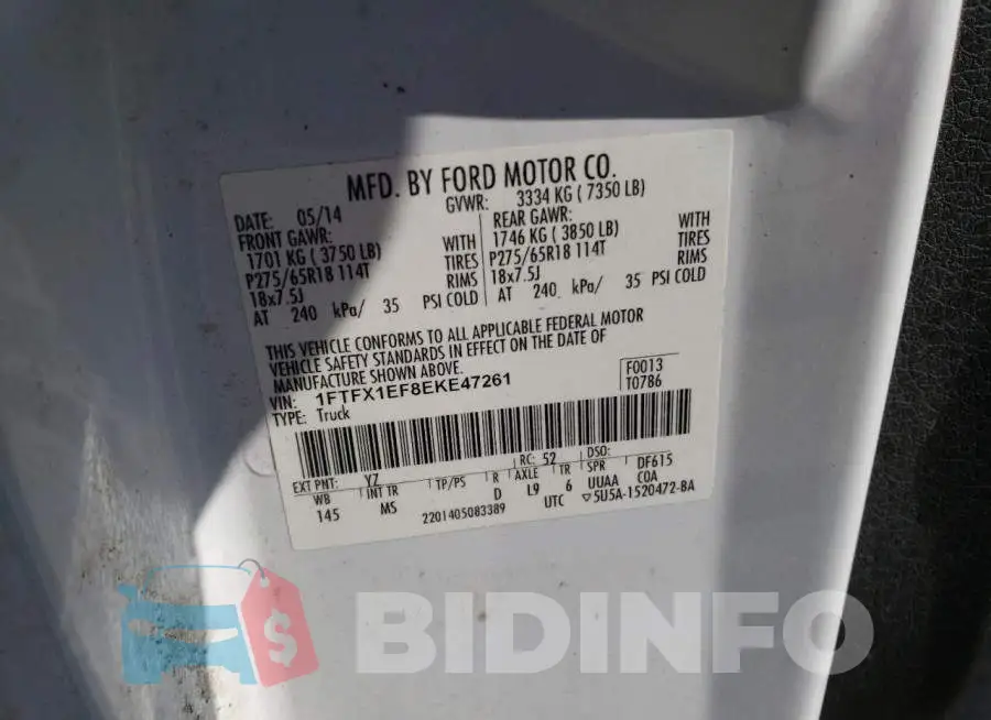 1FTFX1EF8EKE47261 Photo# 12
