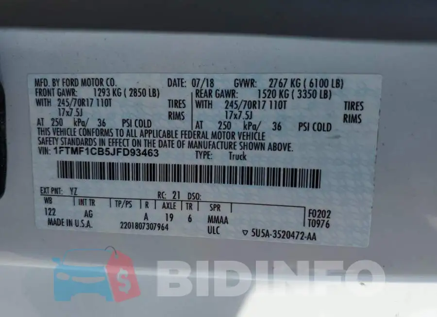 1FTMF1CB5JFD93463 Photo# 12