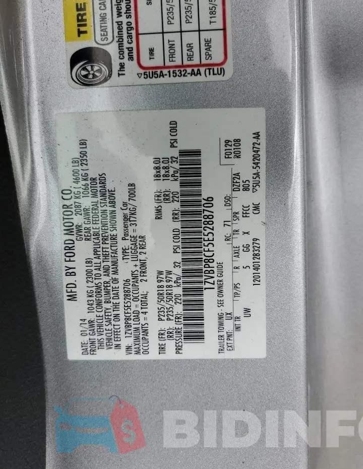 1ZVBP8CF5E5288706 Photo# 13