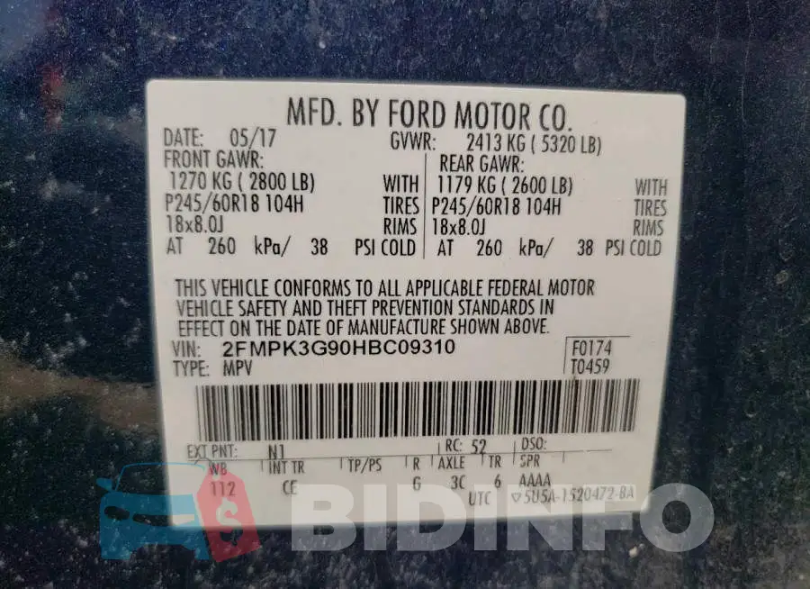 2FMPK3G90HBC09310 Photo# 12