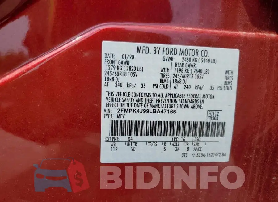 2FMPK4J99LBA47166 Photo# 14
