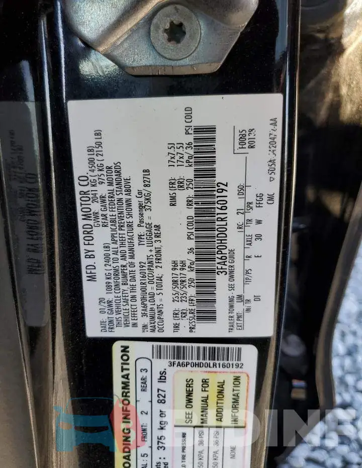 3FA6P0HD0LR160192 Photo# 12