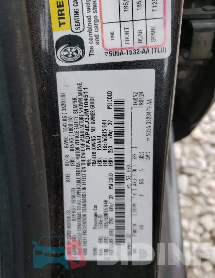 3FADP4EJ3JM104511 Photo# 12