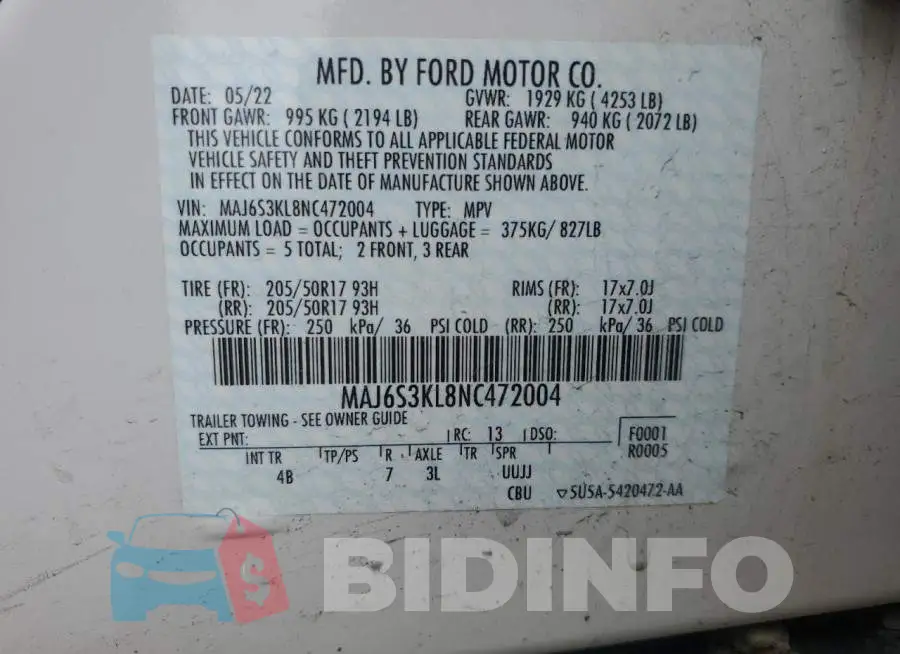 MAJ6S3KL8NC472004 Photo# 13