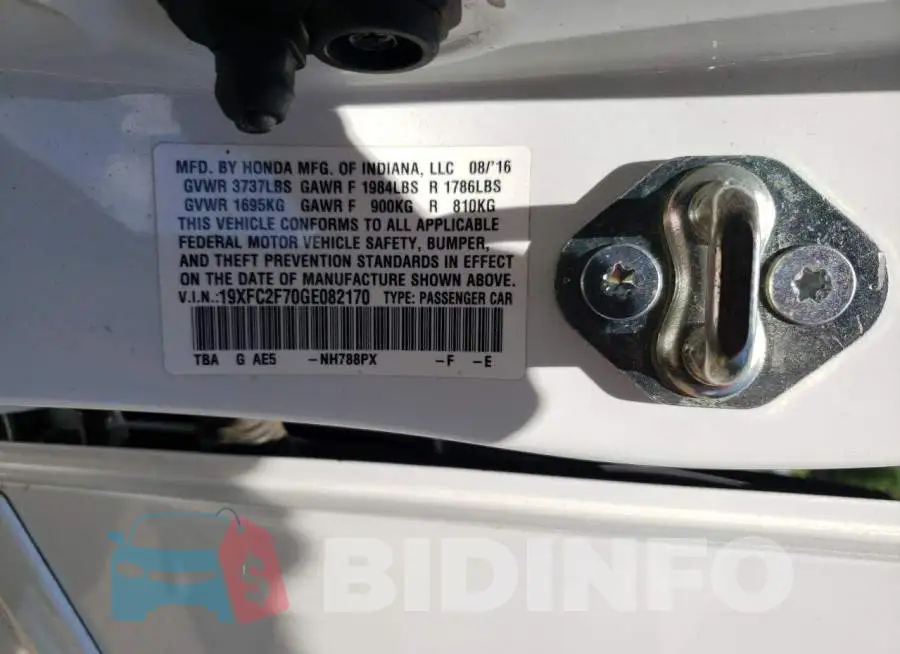 19XFC2F70GE082170 Photo# 12