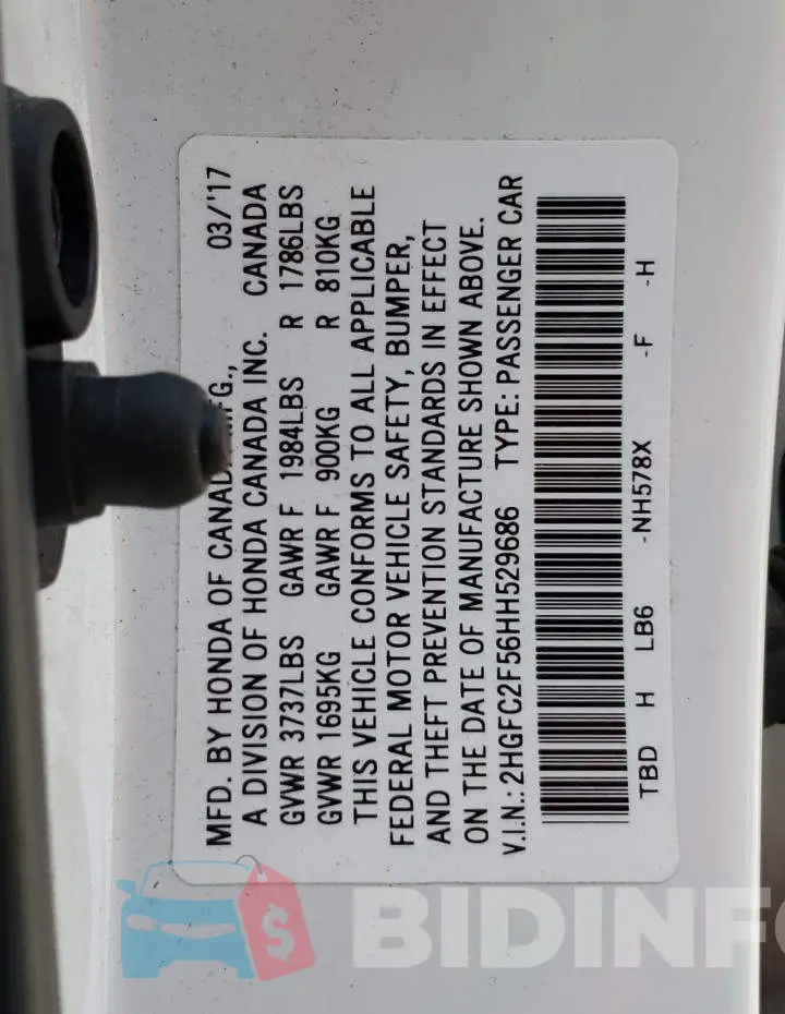 2HGFC2F56HH529686 Photo# 12