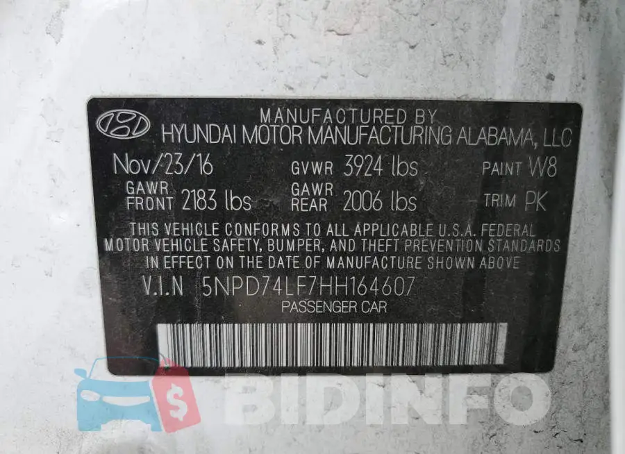 5NPD74LF7HH164607 Photo# 12