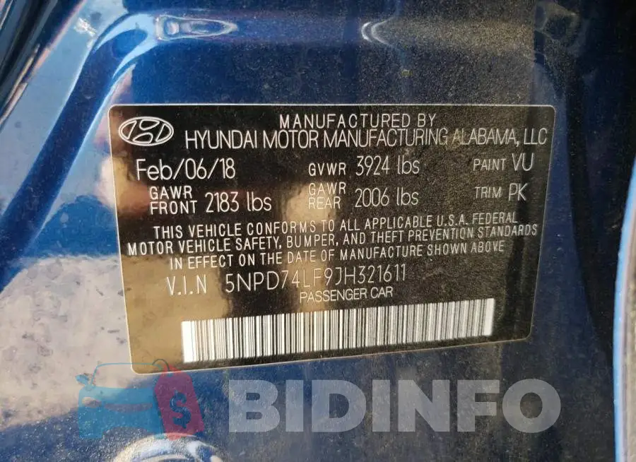 5NPD74LF9JH321611 Photo# 12