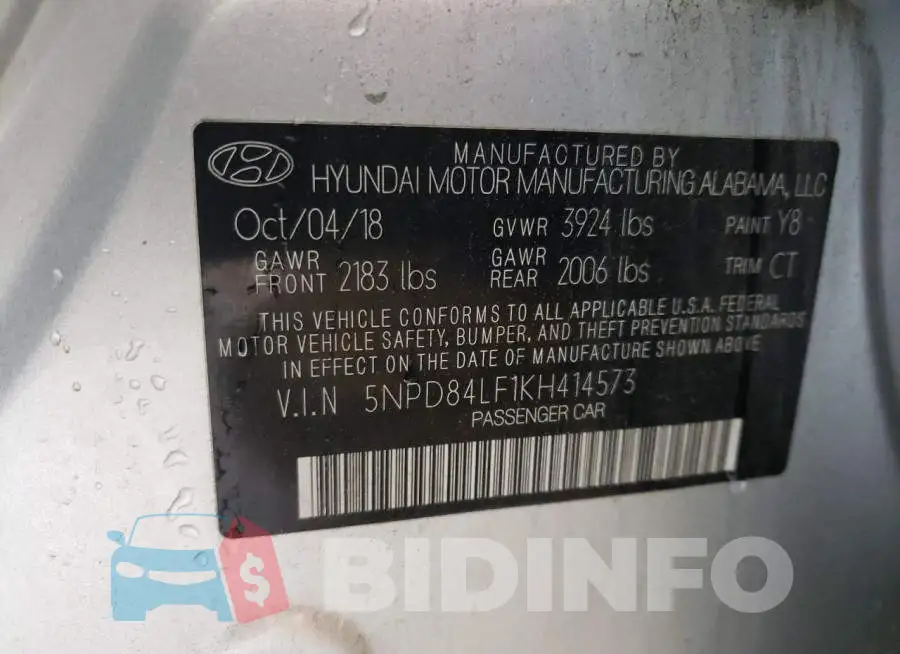 5NPD84LF1KH414573 Photo# 12