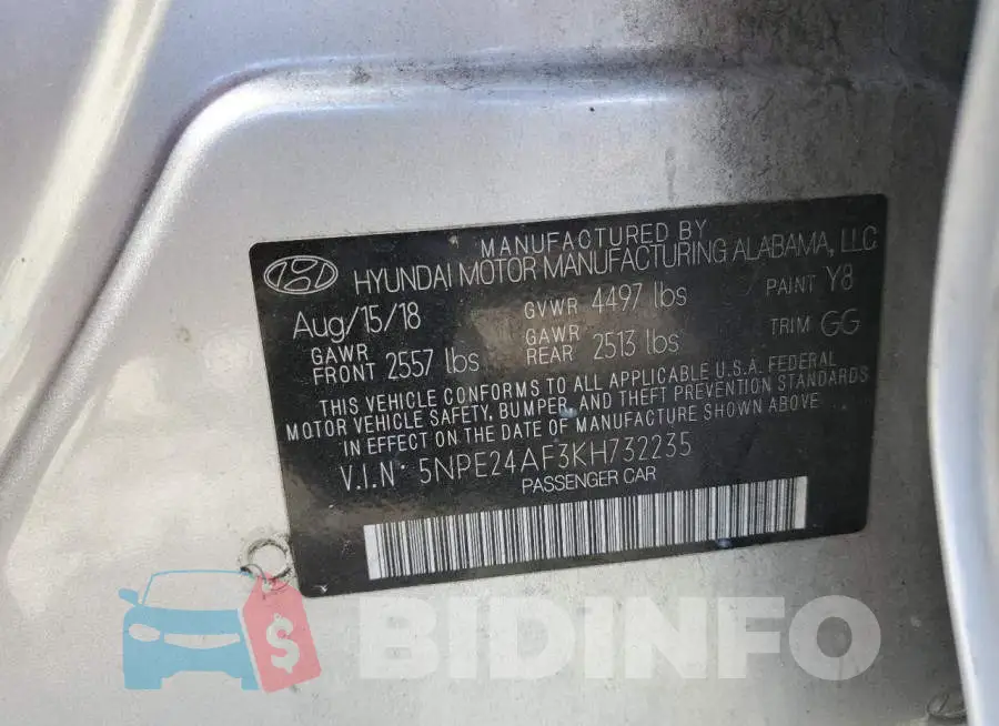 5NPE24AF3KH732235 Photo# 13