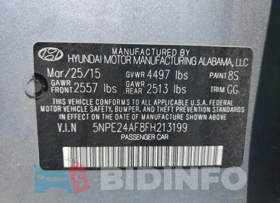 5NPE24AF8FH213199 Photo# 12